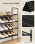 4-Tier Closet, ULSH044BH02 SONGMICS Shoe Rack, Shoe Storage for Hallway Slim and Space-Saving, Metal Frame, Non-Woven