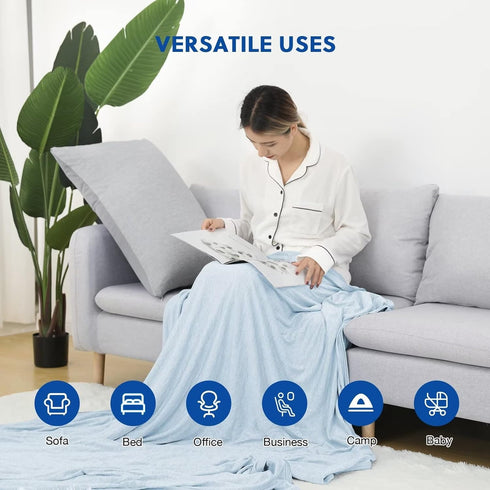 HOMFINE Cooling Blankets for Hot Sleepers - Lightweight Soft Double Side Enhanced Cooling Blanket, 50 x 70 inches,
