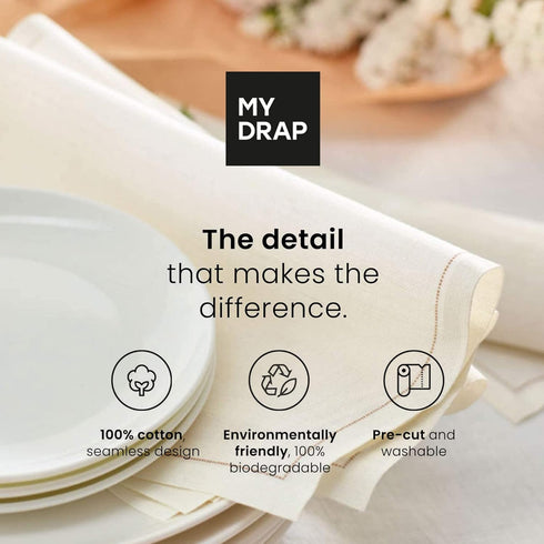 Cotton Cocktail Napkin - Grey - 4.3 x 4.3 in - 50 units per roll