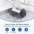 HAMITOR Toilet Bowl Brush Holder Set: Deep Cleaning Silicone Scrubber with Curved Bristle for Bathroom Dead Corner Clean