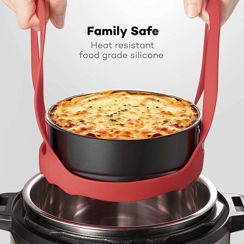 Goldlion Silicone Sling Lifter Accessories for Instant Pot 6 Qt and 8 Qt, Ninja Foodi, Red