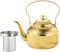 ZENFUN Stainless Steel Teapot 1.4L (47 FL OZ) with Infuser, Vintage Stovetop Kettle, Mini Antique Water Boiler