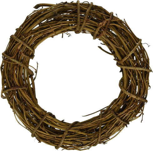 Natural Grapevine Wreath Ring, DIY Craft Vines Base Roll for Rustic Summer Fall Christmas Decor, 12 inch