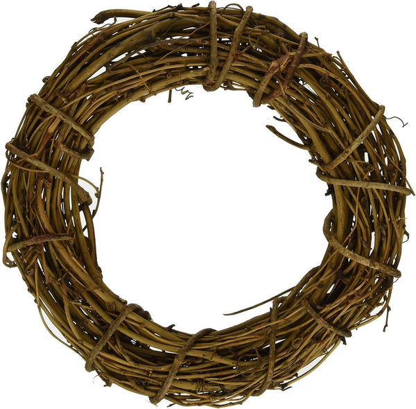 Natural Grapevine Wreath Ring, DIY Craft Vines Base Roll for Rustic Summer Fall Christmas Decor, 12 inch