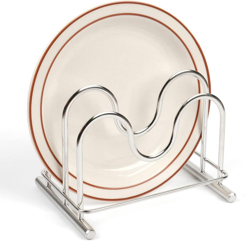 LENITH 304 Stainless Steel Wire Cutting Board Holder, Kitchen Organizer with 2 Sectional Racks