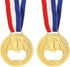 2PCS Medal Shaped Bottle Opener, Gold Medal Beer Opener with Neck Ribbon for Bar Bartender