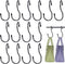 JOHOUSE 14PCS Purse Hanger for Closet - Large Size Closet Rod Hooks Black Vinyl Coated Bag Hanger Organizer Hooks