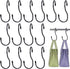 JOHOUSE 14PCS Purse Hanger for Closet - Large Size Closet Rod Hooks Black Vinyl Coated Bag Hanger Organizer Hooks