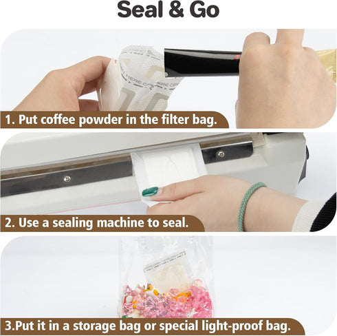 CARGEN Portable Coffee Filter Paper Bag, Disposable Hanging Ear Side Drip Coffee Filters Bag (50PCS)