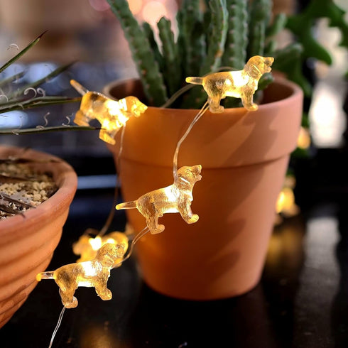 20LEDs 8ft Cute Decorative Lights Fairy String Lights Labrador Gifts for Women Novelty Puppy Lights USB Plug