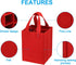 PATIKIL Red 4 Bottle Wine Carrier Tote Bag, Reusable Storage Bag with Divider, Portable Gift Bag