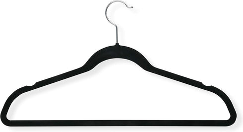 Honey-Can-Do Thin Non-Slip Velvet Hangers, Black, 50-Pack