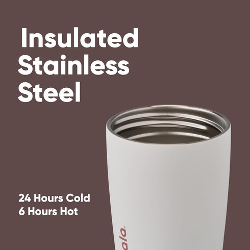 20 oz, Owala SmoothSip Slider Insulated Stainless Steel Coffee Tumbler, Reusable Iced Coffee Cup, Hot Coffee Travel