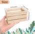 4 Pack Mini Rustic Wooden Crates, Decorative Wood Crates Unfinished Wood Box, Crate Box Wooden Storage Box for Kitchen, Office, Bedroom, Closet, Rustic Country Decor