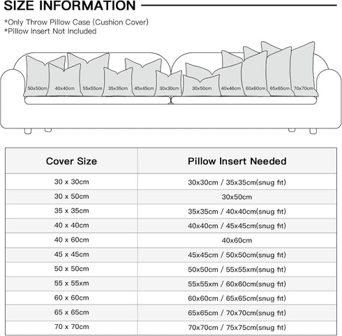 OTOSTAR Linen Throw Pillow Covers Set of 2, Decorative Square Pillowcases 26x26 Inch for Home Decor and Sofa