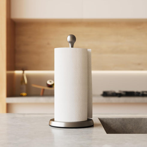 Sleek Nickel Umbra Teardrop Paper Towel Holder - Modern Kitchen Essential