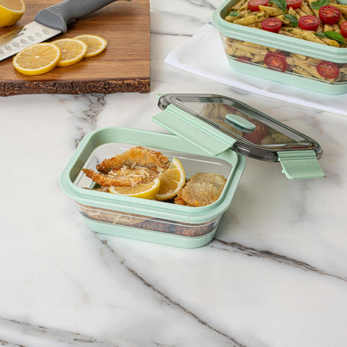 Restaurantware-Fresh Hero 27.2 Ounce Storage Containers, Durable Airtight Food Containers, Microwavable, Green Plastic