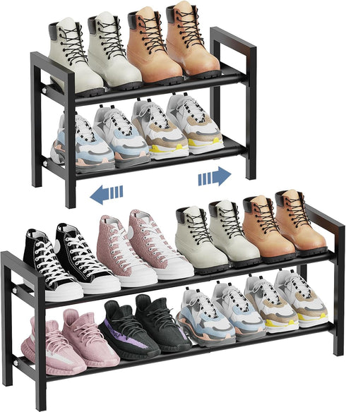 Mavivegue Expandable Shoe Rack, 2-Tier Adjustable Shoe Organizer, Shoe Shelf for Closet,