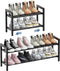 Mavivegue Expandable Shoe Rack, 2-Tier Adjustable Shoe Organizer, Shoe Shelf for Closet,