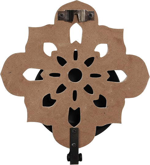 Set 2 Openwork Carving Candle Sconces of - Farmhouse Rustic Wall Decor, Wooden Sunflower Candle Holder, Decorative