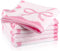 Coume 6 Pcs Pink Bow Washcloths 100% Cotton Wash Cloths 13" x