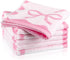 Coume 6 Pcs Pink Bow Washcloths 100% Cotton Wash Cloths 13" x
