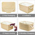 TheWarmHome Decorative Basket Rectangular Fabric Storage Bin with Handles for Clothes (Beige)