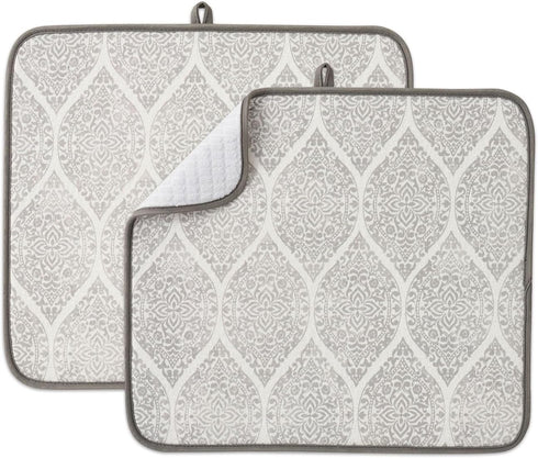FRESHMINT Dish Drying Mats - 2 Pack 18"x16" Absorbent Reversible Kitchen Countertop Protector