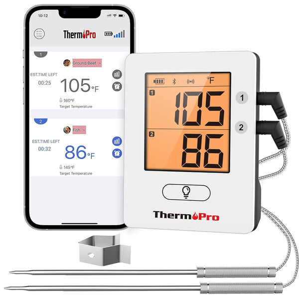 ThermoPro Wireless Meat Thermometer, 650ft Digital Wireless with 2 Meat Probes for Cooking, BBQ Smoker
