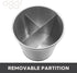 Oggi Jumbo Stainless Steel Rotating Utensil Holder with Removable Divider - Stylish kitchen cooking utensil organizer. Height 7.5". by Oggi