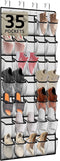 PAULONE 35 Pocket Over the Door Shoe Organizer,Reusable Breathable Large Mesh Bag Men's