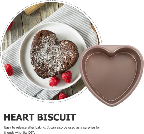 BESTOYARD 6 Inch Heart Cake Pan, Stainless Steel Non-Stick Cheesecake Baking Mold with Removable Bottom for Weddings