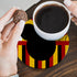 Cute Cartoon Mouse Drink Coasters Set of 6, Red Yellow Absorbent Ceramic Cup Mat for Coffee Table Protection