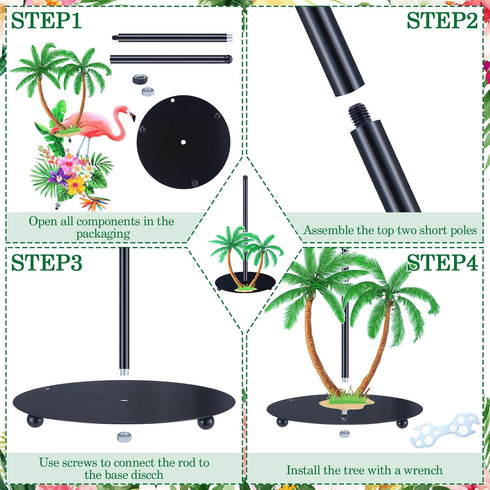 2 Countertop Summer FoldTier Pcs Tropical Paper Towel Holder Hawaiian Flamingo and Palm Leaf Paper Towel Holder Stand