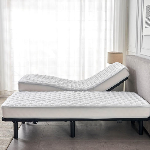 Waterproof Quilted Split King Mattress Protector Pad for Adjustable Bed, Noiseless Fitted Mattress Cover with Soft