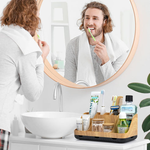 Bathroom Organizers and Storage, Detachable 7 Slots Kids Electric Toothbrush and Toothpaste Holder for Bathroom