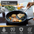 P&P CHEF Black Silicone Cooking Utensil Set of 4, Heat-proof Spatulas, Slotted Spoons, Turners for Non-stick Cookware