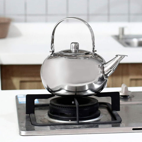 304 Stainless Steel Teapot, Water Kettle Stove Top Tea Pot with Filter and Lid for Brewing Loose Leaf and Tea Bags
