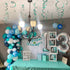 Teal Balloon Garland Arch Kit, Navy Blue Light Blue Teal White Turquoise Latex Balloons for Party Decorations