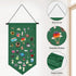 Kunyeah Wall Hanging Brooch Organizer Storage Case - Colorful Canvas Pin Board Stand for Enamel Pins (Green)