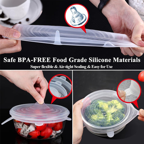 Adpartner Silicone Stretch Lids, Pet Food Can Covers (10-Pack, 2.6in+3.74in), Reusable BPA-free Storage Covers