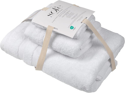 Set 3 1 1 1 Sets SOFE H&L | Olea Luxury Turkish Cotton Bath Towels of : Bath Towel, Hand Towel, Wash Cloths, White