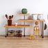 HYNAWIN 3 Tier Corner Shelf Bamboo & Metal Storage Rack, Adjustable Organizer for Kitchen, Bedroom, Office