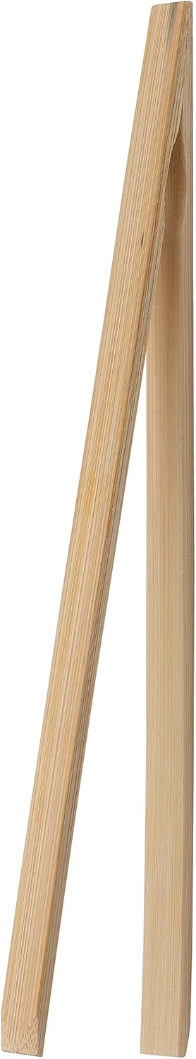 HIC Kitchen Toast Tongs, 12-Inches, Natural Bamboo