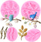 Mujiang 3D Owls Birds Silicone Molds for Flower Chocolate Candy Cake Decorating Set of 4