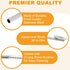 kilofly 12 pcs Reusable Stainless Steel Bar Spoon Straws with 2 Cleaning Brushes