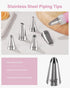 Kootek 32-Piece Cake Decorating Set with 24 Icing Piping Tips, 2 Reusable 12 Inch Pastry Bags for Frosting