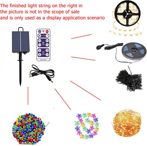 ZPSHYD 8 Pack (3V) Solar Battery Box for LED String Lights, Outdoor String Lights Control Panel with DC Charging Remote