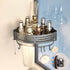 Onemake Corner Shower Caddy Suction Cup, Aluminum Wall Mounted Organizer Shelves Storage Rack