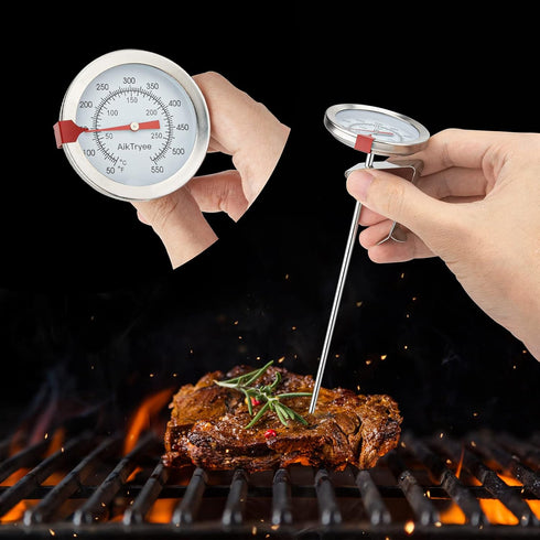 AikTryee Candy Thermometer Cooking Thermometer with Instant Read Dial Meat Thermometer for Cooking Candy Deep Fry Oven